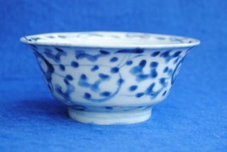 18th Century Chinese Blue And White Porcelain Bowl Hand Painted