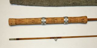 Vintage Nat Uslan 7 ' Bamboo Spinning Rod w/ Sock & Tube VG NR 3