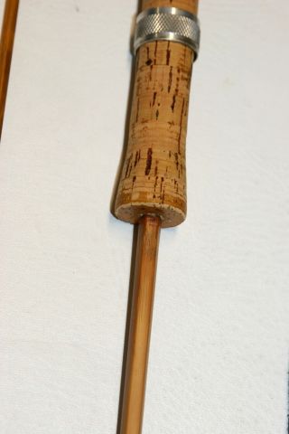Vintage Nat Uslan 7 ' Bamboo Spinning Rod w/ Sock & Tube VG NR 5