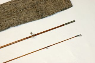 Vintage Nat Uslan 7 ' Bamboo Spinning Rod w/ Sock & Tube VG NR 8