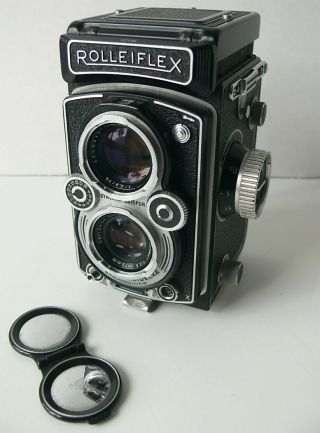 Vtg 1954 Rolleiflex 3.  5 Tlr Camera With Zeiss Tessar Lens 1 Owner Xlnt No Reserv