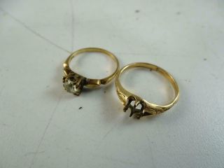 Vintage 10k Solid Yellow Gold Ladies Cocktail Ring Set Scrap 3.  8 Grams Victorian