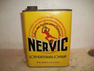 Vintage Nervic Motor Oil Skinny Tin Can Lloyd Pensylvania Company