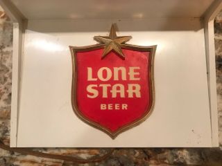 Vintage LONE STAR BEER Texas Mid Century ADVERTISING CLOCK Sign RARE 3