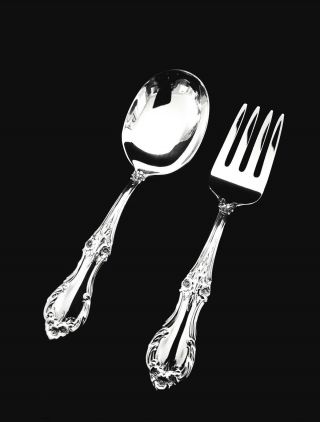 International Wild Rose Sterling Silver Baby Fork And Spoon Set - Gift Quality