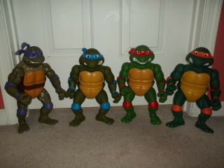 Vtg Set Of 4 Giant 13 " Size 1989 - 92 Tmnt Playmates Teenage Mutant Ninja Turtles