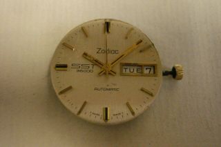 Vintage Zodiac Sst 36000 17 Jewel Automatic Wristwatch Or Restoration