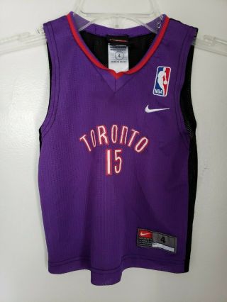 Rare Vtg Nba Nike Toronto Raptors Vince Carter 15 Jersey Kid Boy Toddler 4t