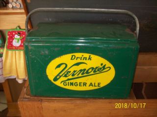 Vintage Vernors Hinged Top Cooler