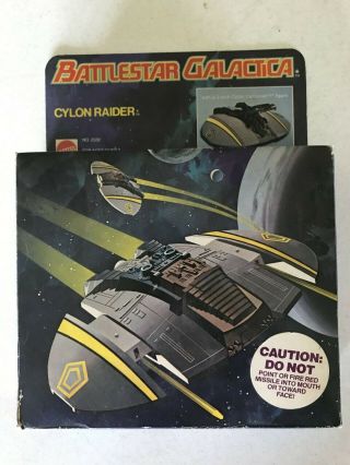 Vintage Battlestar Galactica Bsg Cylon Raider Mib Firing Missiles With Warning