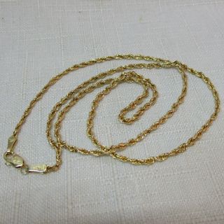 Vintage 14k Yellow Gold Twisted Chain Necklace - 18 Inches Long - 2.  3 Grams