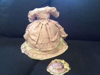 15 " - 16 " Pretty Dress/hat.  For French Fashion Doll.