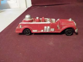 Vintage Cast Iron Red Fire Truck No Brand
