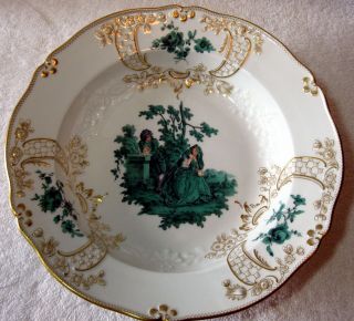 A Antique Meissen Bowl With Courting Couple 2