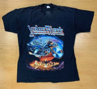 Vintage Judas Priest Size Large T Shirt Painkiller 1990 Concert Rock Tour