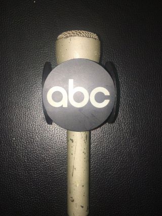 Vintage Abc Television Electro Voice Microphone With Network Mic Flag
