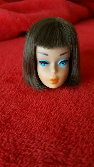 Barbie Vintage Silver Brunette Long Hair American Girl Head Only - Low Color