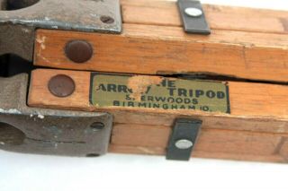 vintage wooden THE ARROW TRIPOD,  Sherwood,  Birmingham,  wood,  ball socket head 3