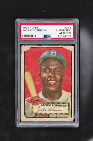 ⚾ 1952 Topps Jackie Robinson 312 Psa Rare High Number,  311 Mickey Mantle Rp