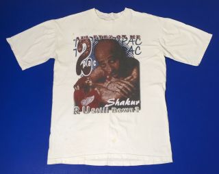 Vintage 90s Tupac Bootleg Rap Tee Rare White 2pac Shirt L/xl