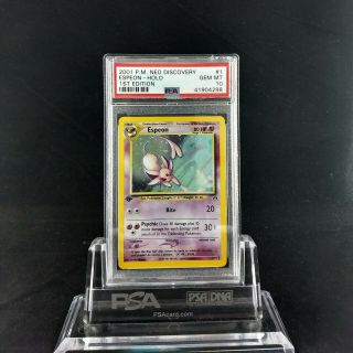 Pokemon Psa 10 Gem Espeon 1/75 Neo Discovery Holo Rare 1st Edition