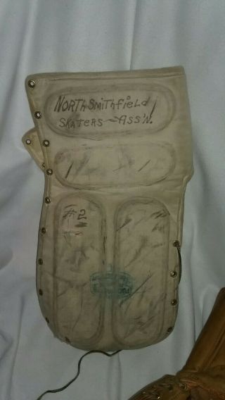 Vintage Hockey goalie blocker by PUCKMASTER STALL,  DEAN with practice Shield incl 6