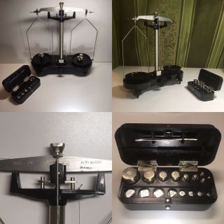 Rare Vintage Soviet Jewelry Scale With Set Of Weights (made In Ussr)