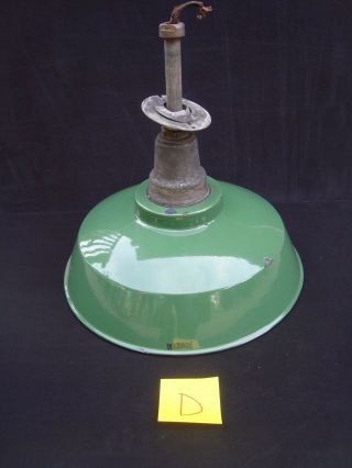 Vintage Ivanhoe 16 " Industrial Green Porcelain Enamel Barn Yard Light Fixture D