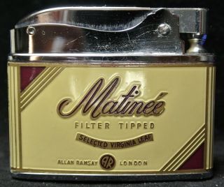 Vtg Matinee Flat Advertising Cigarette Lighter - Madenn Superior - - Box
