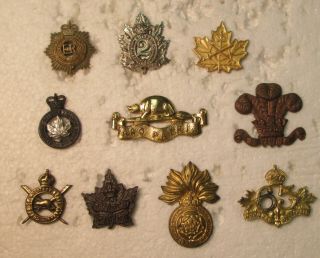 Canada 10 Different Military Collar Badges Mixed Ww2 And Erii Blowout Colb56