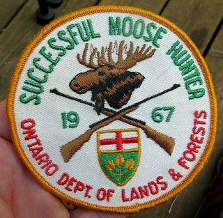 Vintage 1967 Canada Successful Moose Hunter Patch Hunting Patch