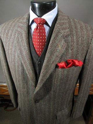 Vtg 1950 ' s Mt Rock Tailored Rugby Tweed Blazer Sport Coat 44 S R Canvassed 2
