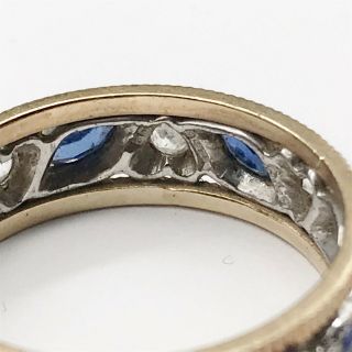 VINTAGE STUNNING LADIES SOLID 9CT GOLD SAPPHIRE SET FULL ETERNITY RING SIZE O 5
