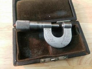 Rare Vintage Brown & Sharpe No.  2 Micrometer 0 - 1/2 " W/ Box Old Machinist
