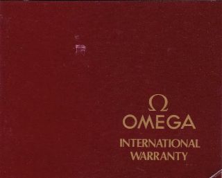 Vintage Omega Watch Guarantee Booklet Blank Open Omega International Guarantee