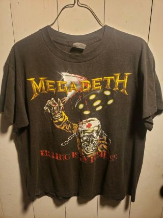 Vintage 1988 Megadeth Killing Is My Business Concert Tour T Shirt Thrash Large