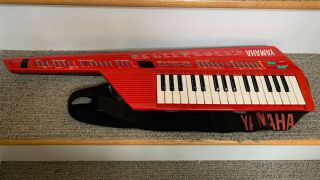 1987 Vintage Yamaha Shs - 10 Red Midi Digital Shoulder Keyboard Keytar