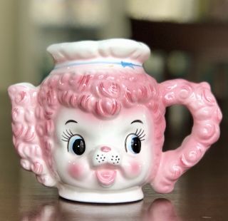 Vintage Lefton Pink Poodle Dog Creamer Japan Ceramic Porcelain Kitsch