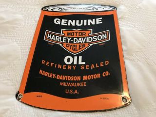 Vintage Harley Motor Oil Can Porcelain Sign,  Pump Plate,  Lubester,  Gas Station