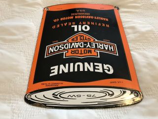 VINTAGE HARLEY MOTOR OIL CAN PORCELAIN SIGN,  PUMP PLATE,  LUBESTER,  GAS STATION 8