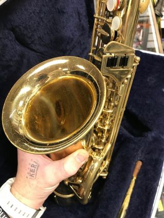 VINTAGE CONN SHOOTING STARS ALTO SAXOPHONE,  CONN CASE,  HAS WEAR FROM USE 7