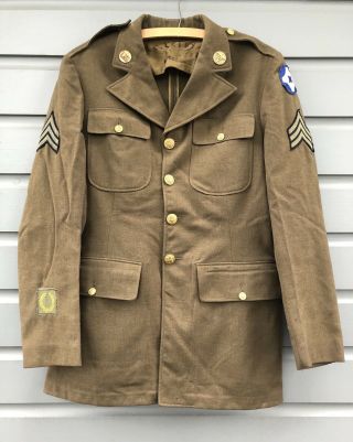 Vintage 1940’s Wwii U.  S.  Army Sergeant Medic Wool Uniform Jacket Size 38l