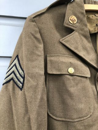 Vintage 1940’s WWII U.  S.  Army Sergeant Medic Wool Uniform Jacket Size 38L 5