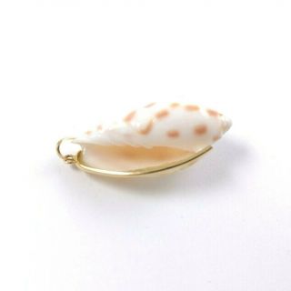 18k Gold Sea Shell Pendant Vintage Jewelry Modern Nature Boho Chic Gift For Her