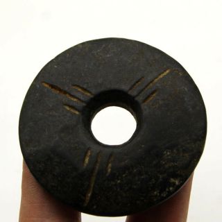 P400 Ancient Hongshan Culture Meteorite Jade Peace Button YuBi Amulet Pendant 2