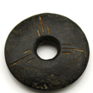 P400 Ancient Hongshan Culture Meteorite Jade Peace Button YuBi Amulet Pendant 5