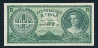 Hungary 1 Milliard B.  - Pengo 1946 Unc Rare