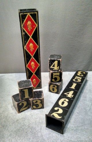 Vintage Magic Trick - Wood Blocks W/ Numbers - (antique Order Illusion)