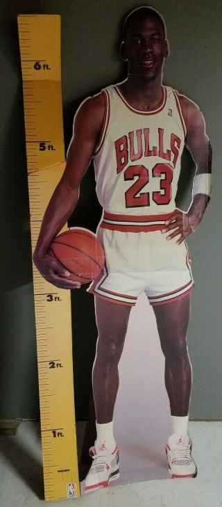 Michael Jordan 1987 Vintage Life Size Measure Up Cardboard Cut Out Display