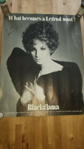 Blackglama Barbra Streisand Vintage Advertising Poster Mink Fur Coat 17x22